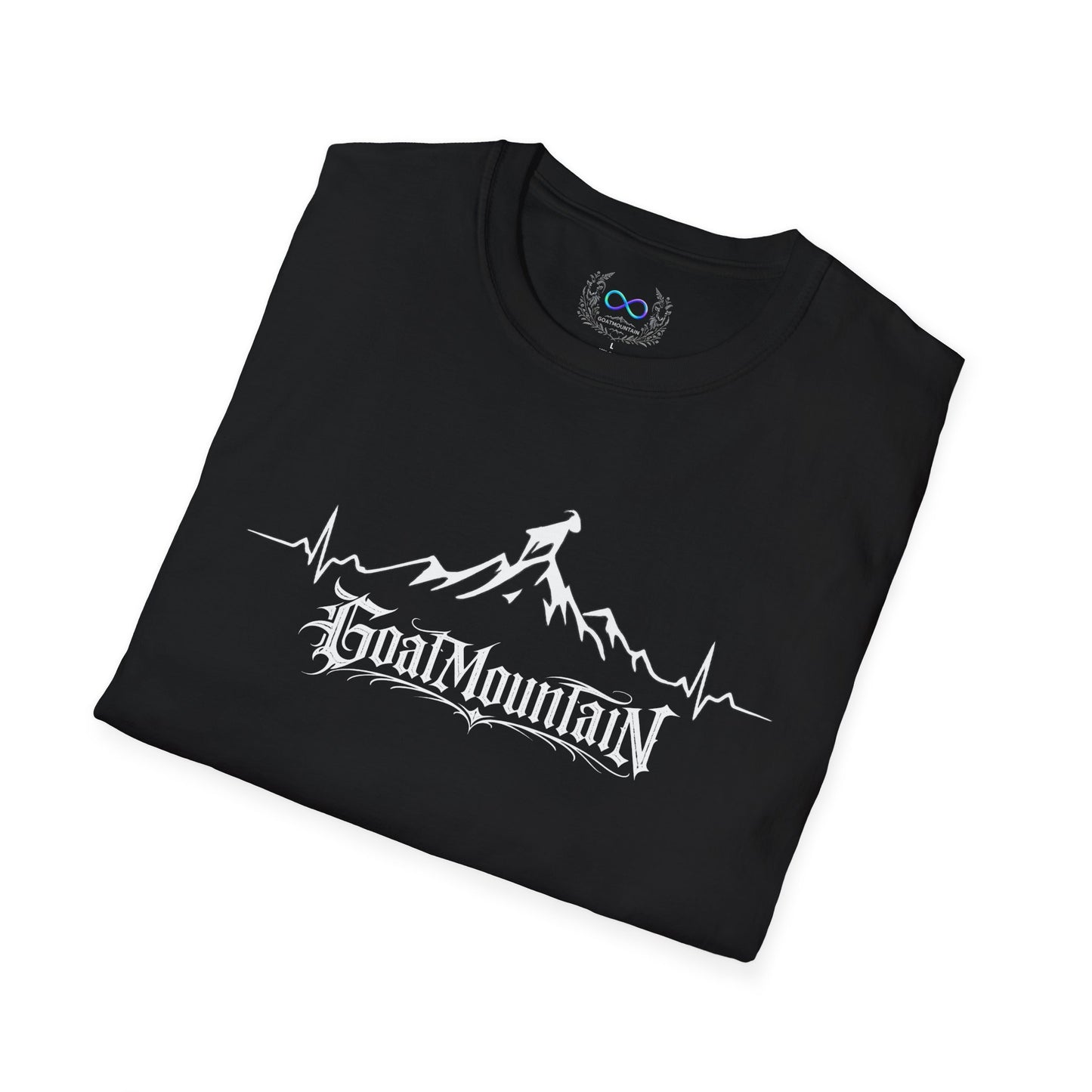 Mountain Climber T-Shirt — "GoatMountain" Graphic Tee with Peak & Heartbeat Design