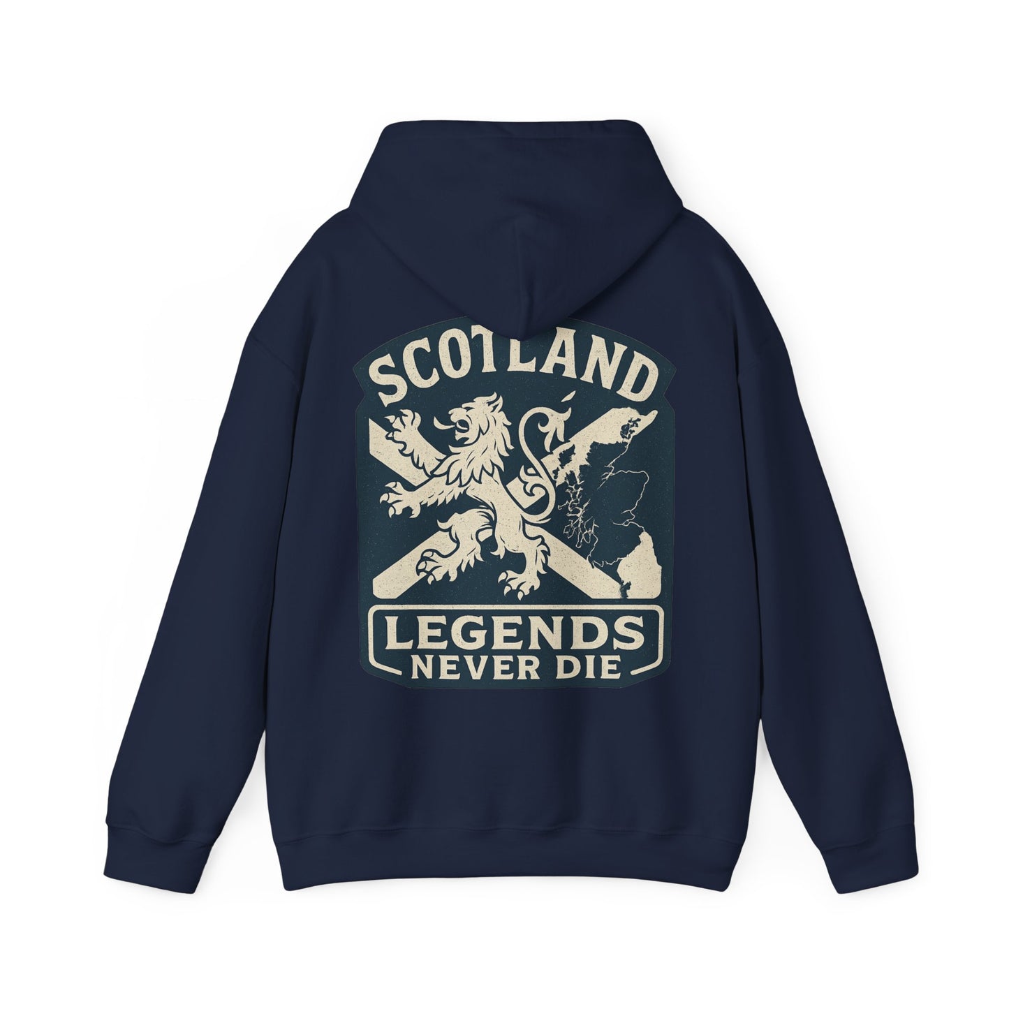 Scotland Legends Never Die Hoodie – Scottish Lion Crest Pullover