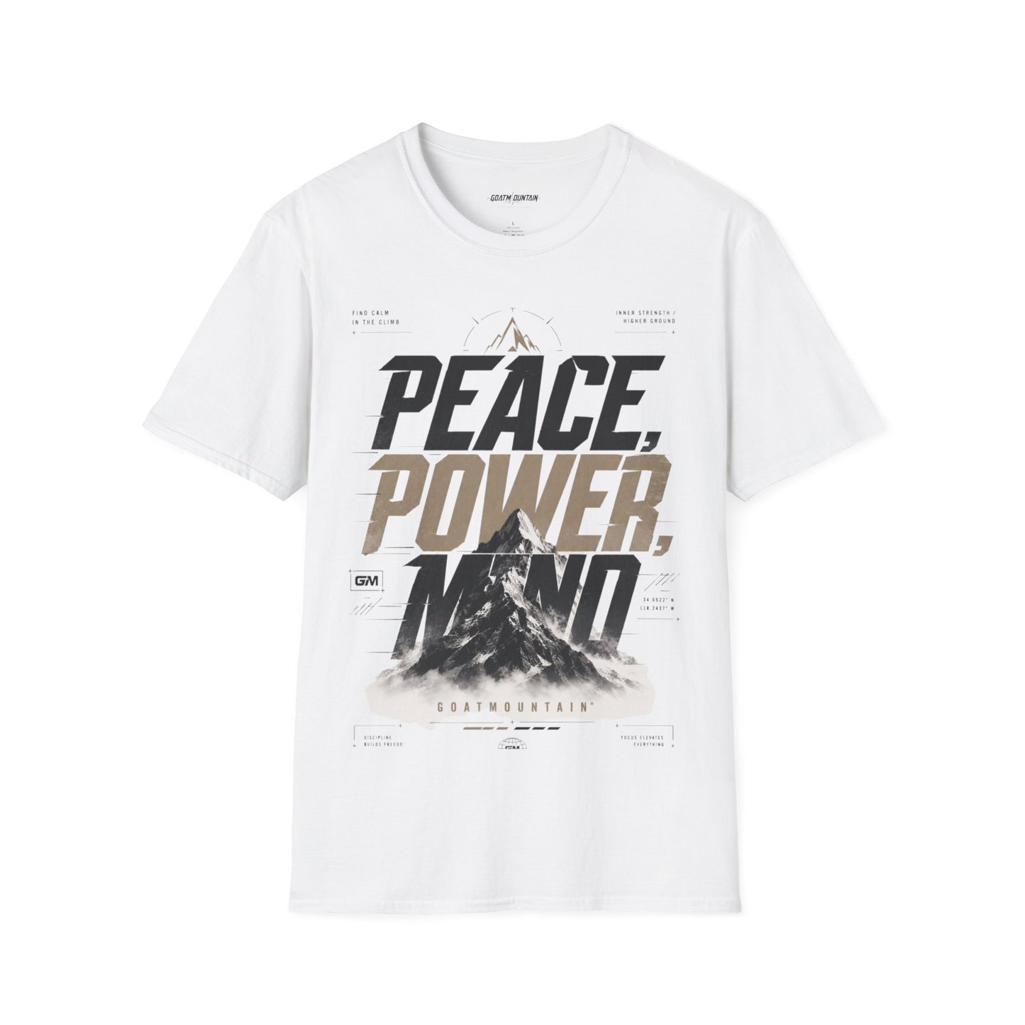 Peace Power Mind T-Shirt — Motivational Mountain Graphic Tee