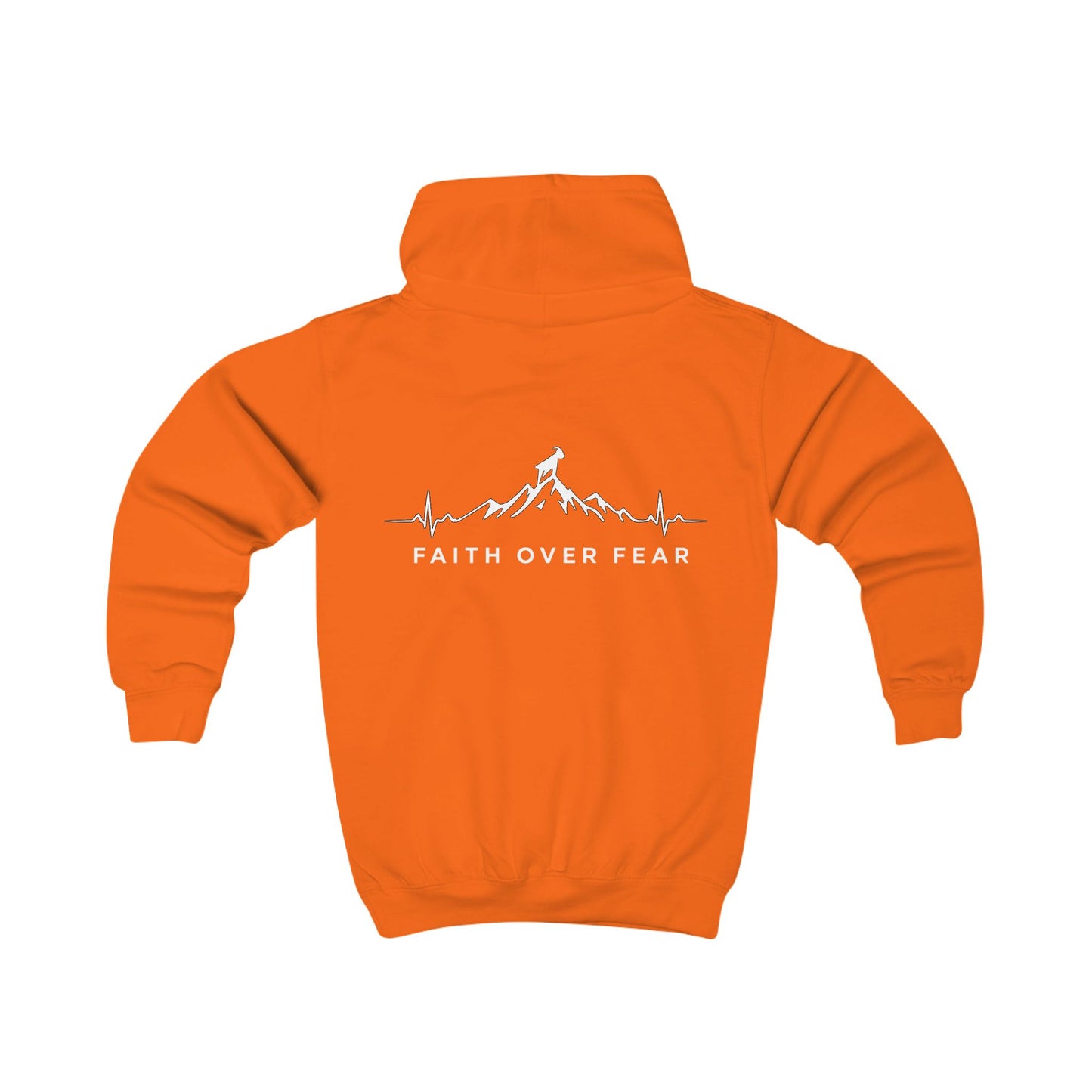 Kids Hoodie - GoatMountain "Faith Over Fear" Mountain Heartbeat Graphic Youth Sweatshirt
