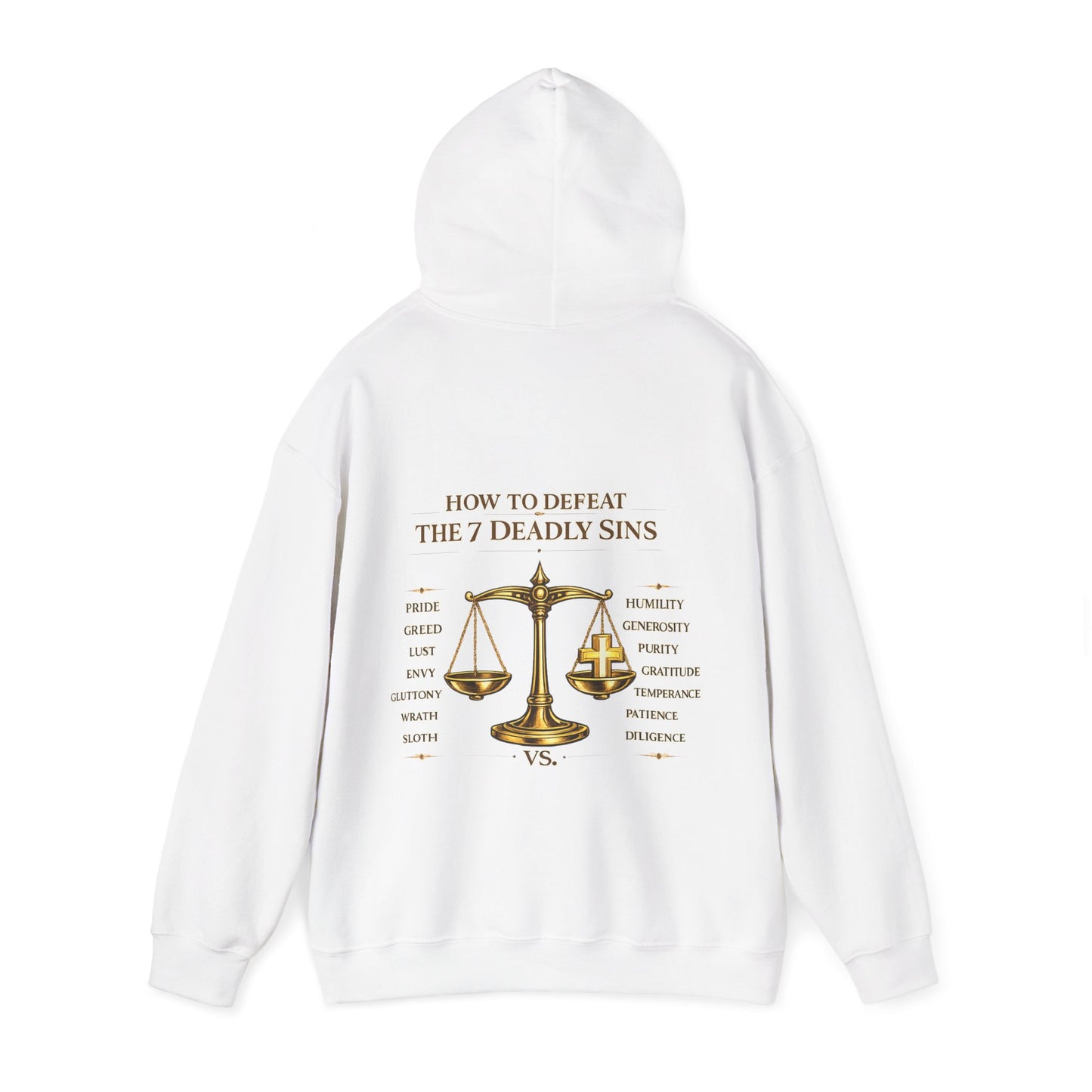 "How to Defeat the 7 Deadly Sins" Backprint Hoodie