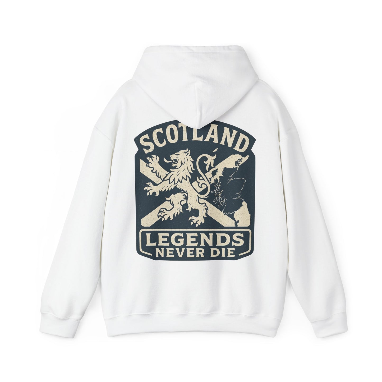 Scotland Legends Never Die Hoodie – Scottish Lion Crest Pullover