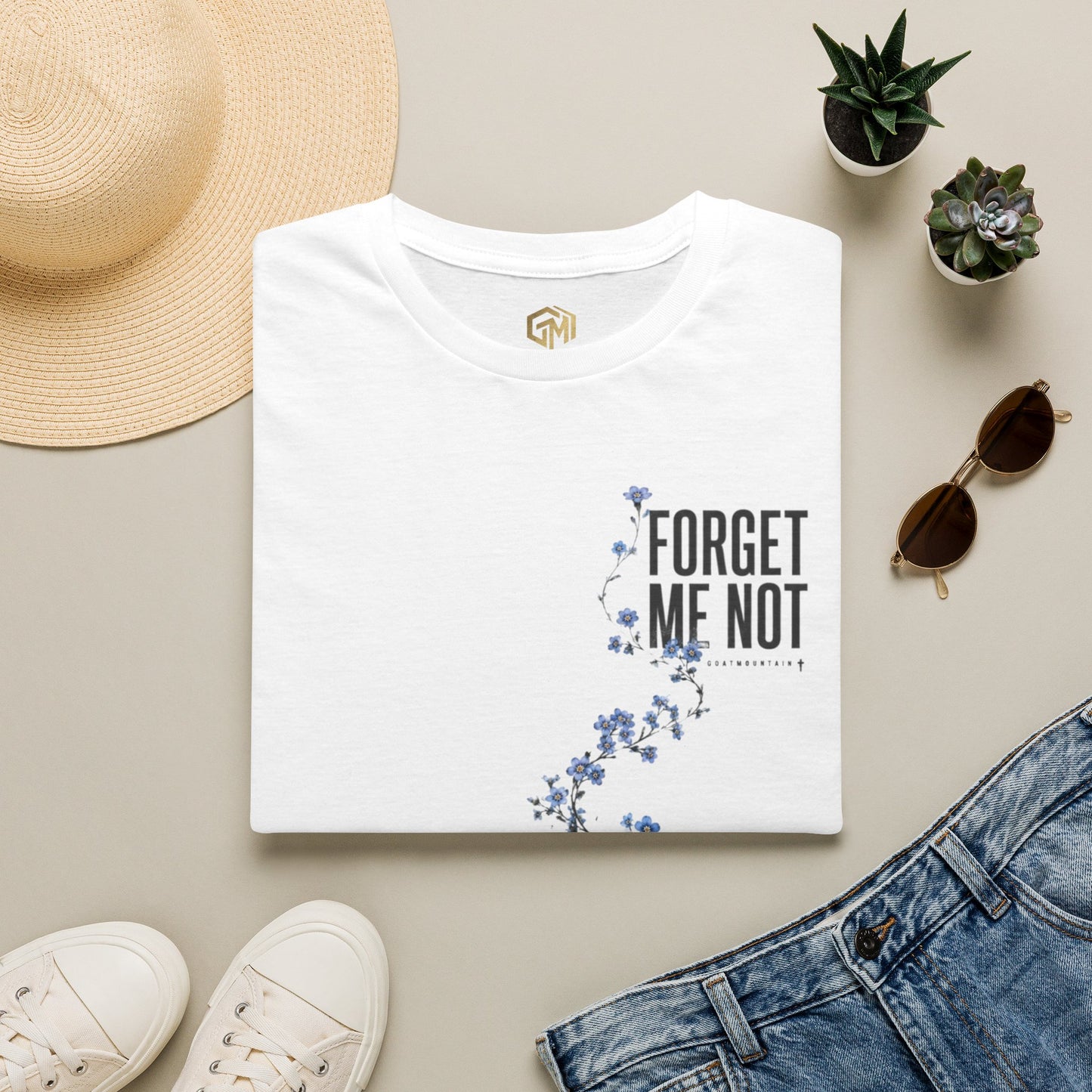 Forget Me Not Floral T-Shirt — Delicate Blue Flower GoatMountain Tee