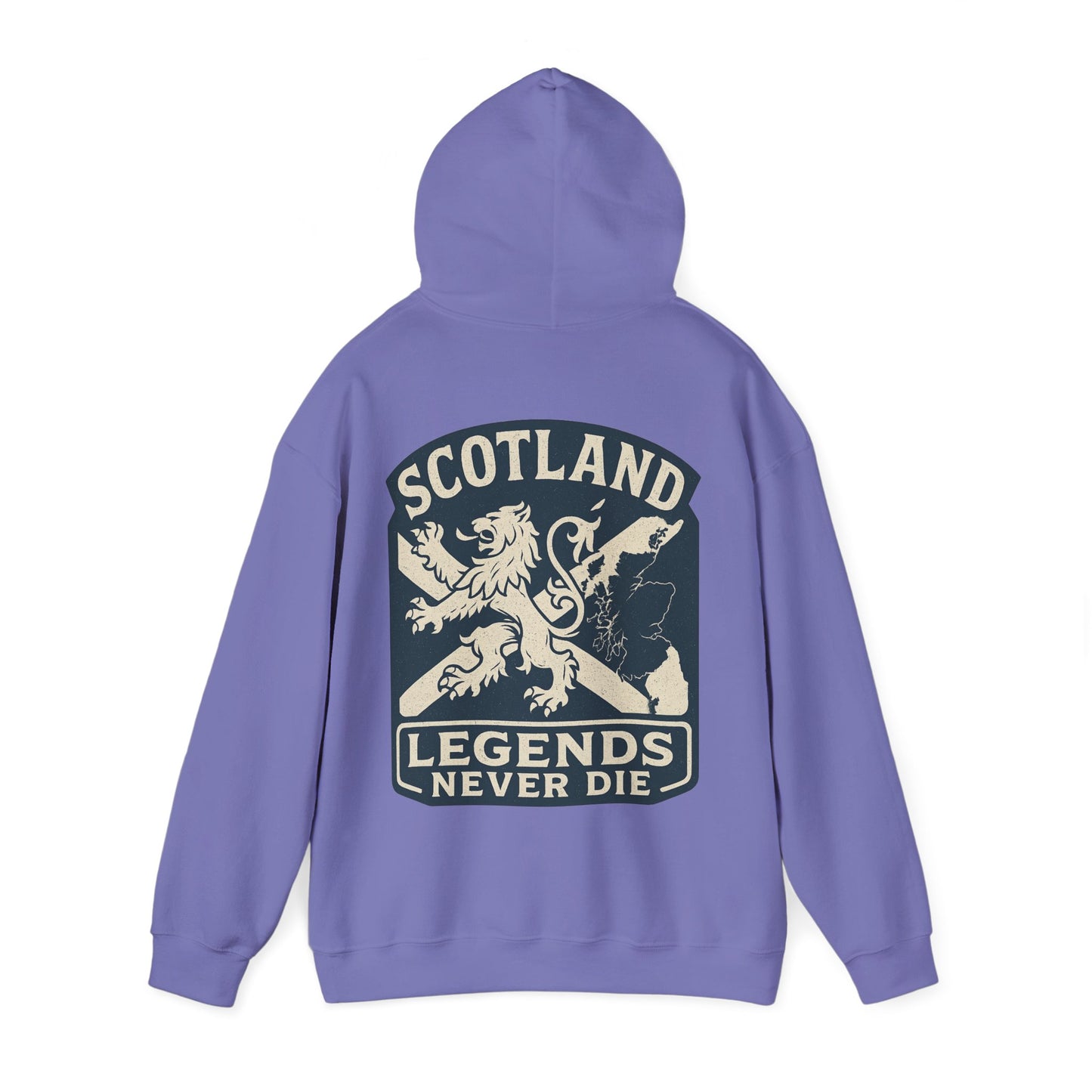 Scotland Legends Never Die Hoodie – Scottish Lion Crest Pullover