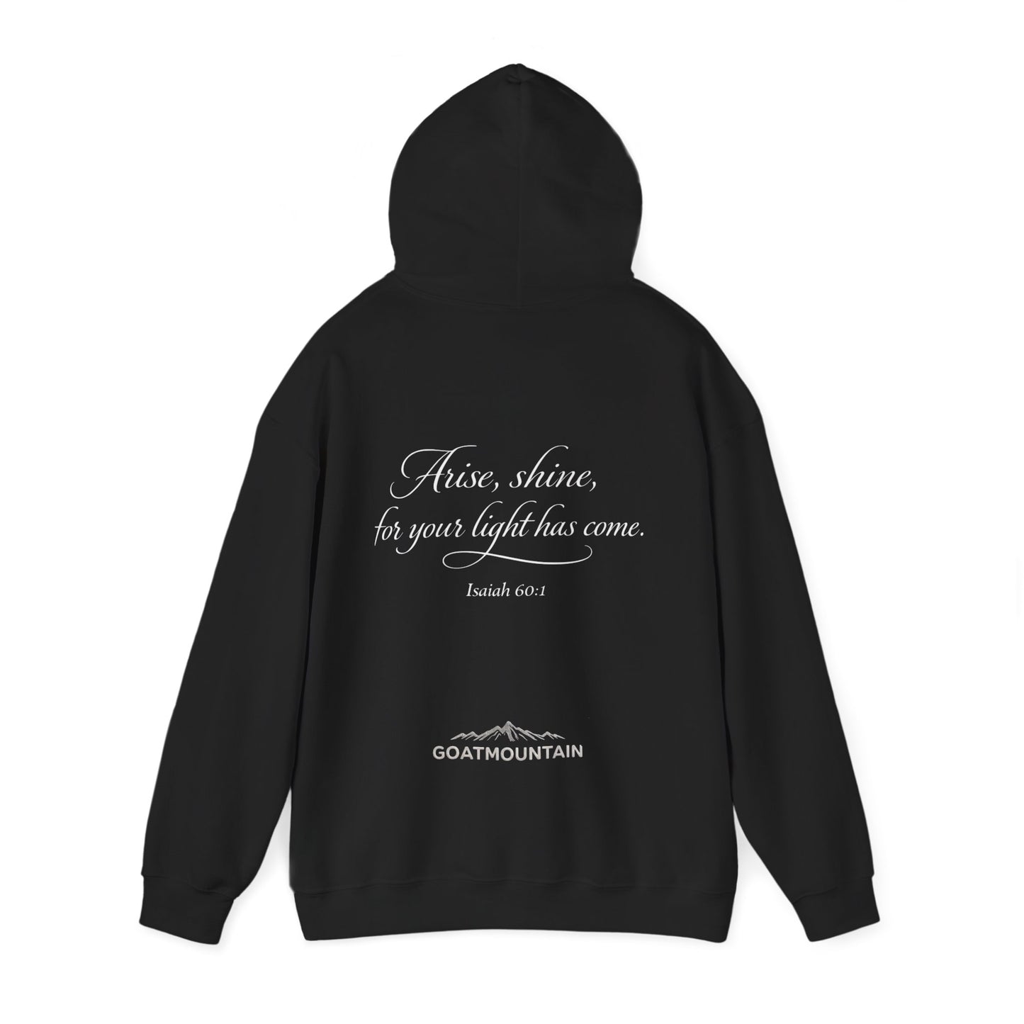 GoatMountain™ “Arise & Shine” Scripture Hoodie — Isaiah 60:1
