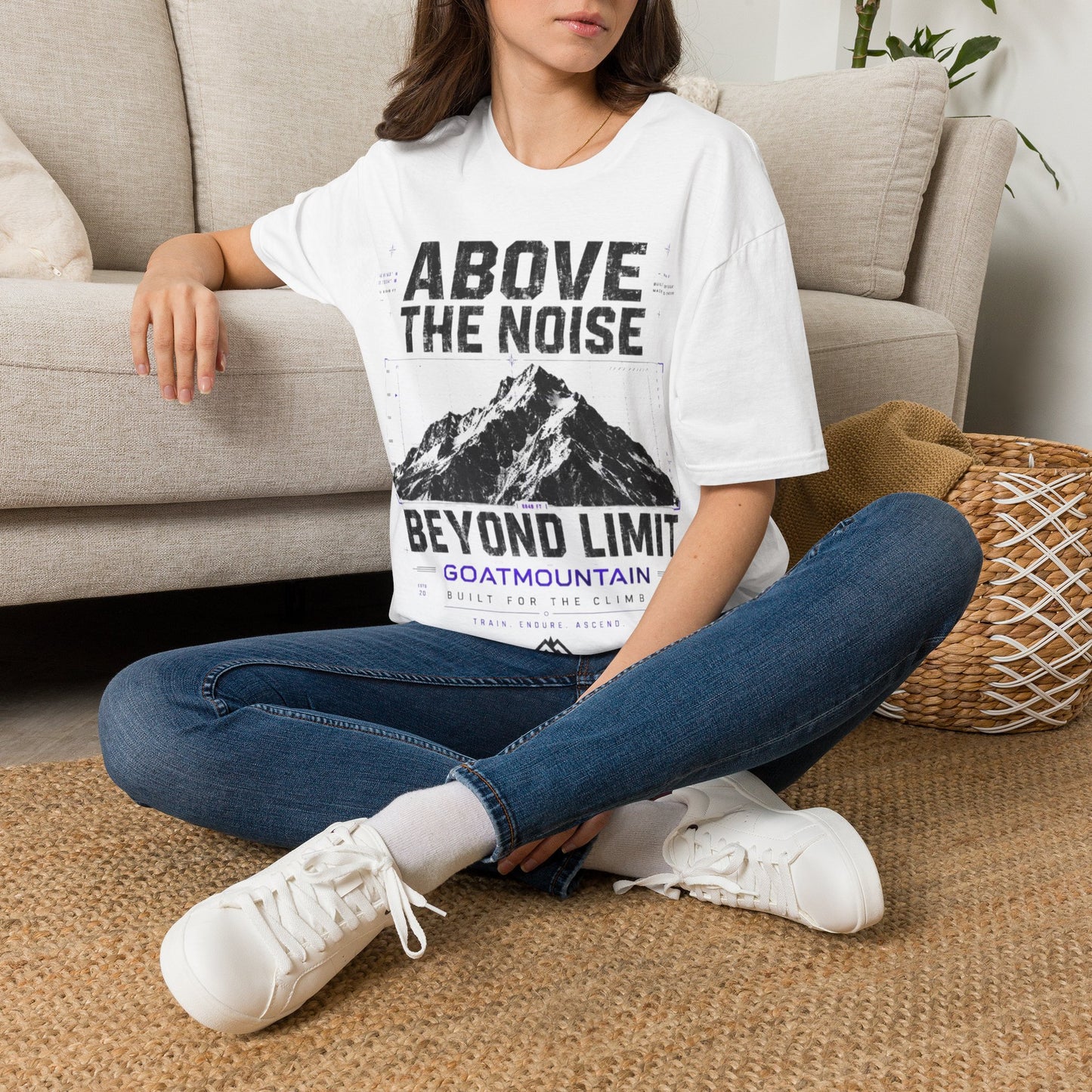 GoatMountain T-Shirt — "Above the Noise" Mountain Adventure Tee