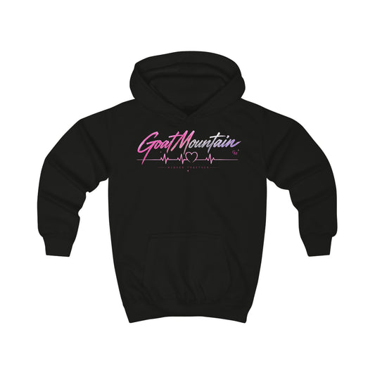 Kids Hoodie — Heart of Mountain Pink Logo Hoodie (GoatMountain)