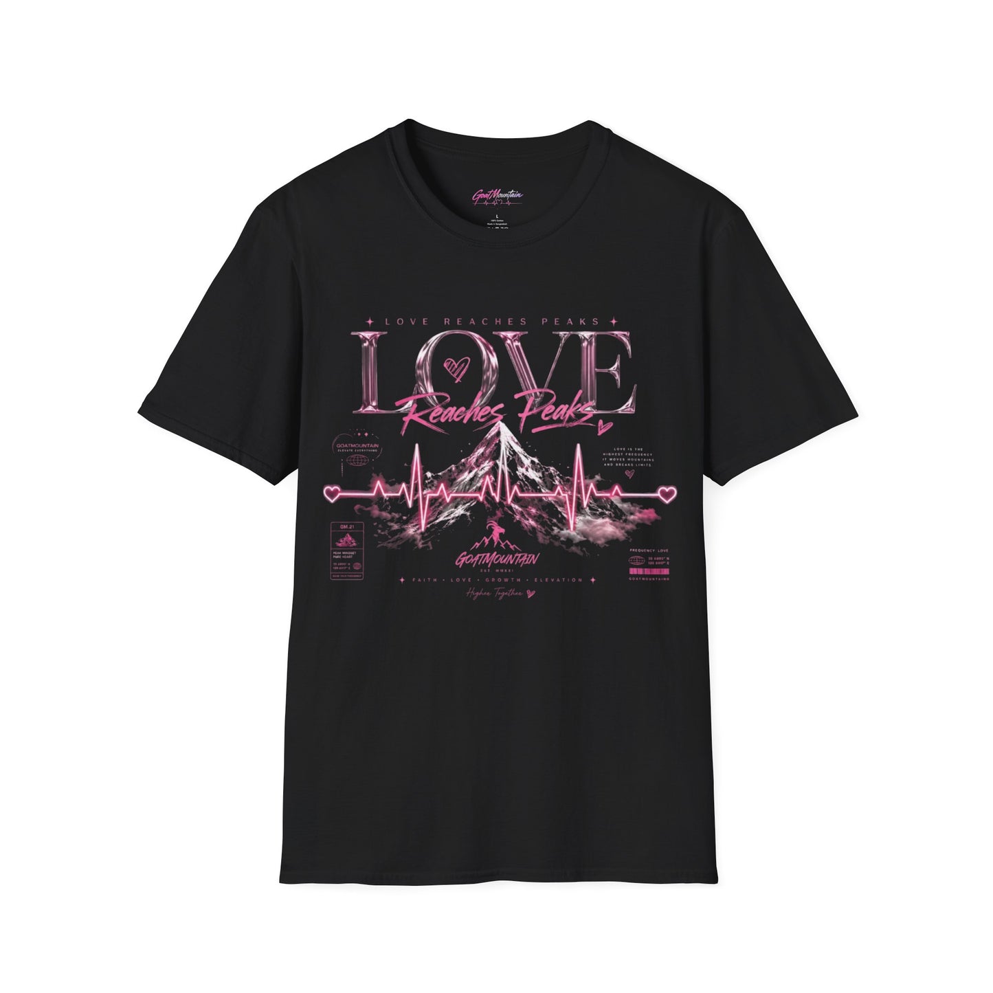 Love Reaches Peaks T-Shirt | GoatMountain Heartbeat Graphic Tee