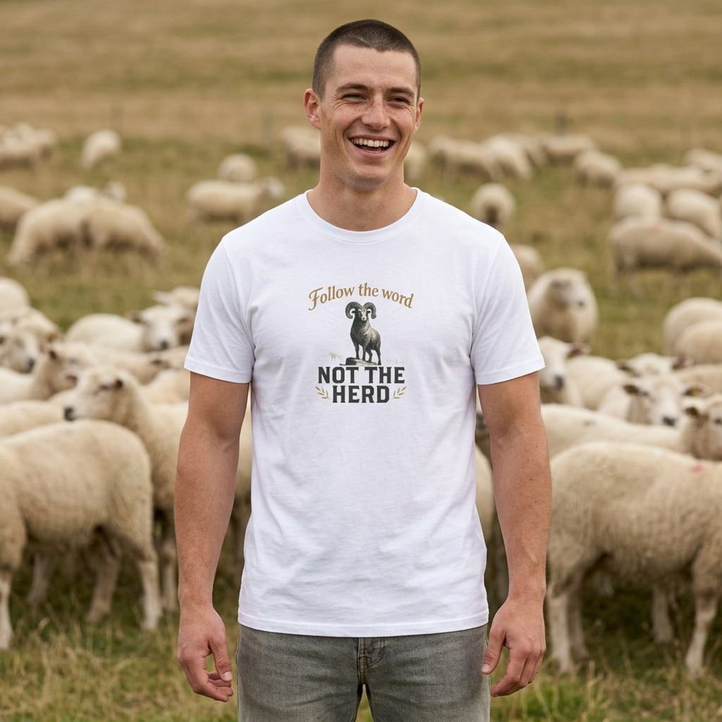 Unisex T-Shirt - 'Follow the Word / Not the Herd'  T-shirt
