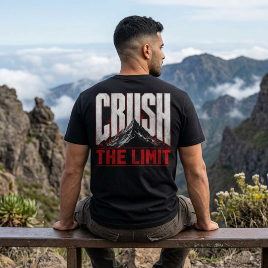 GoatMountain T-shirt | Crush The Limit (Black & Red))