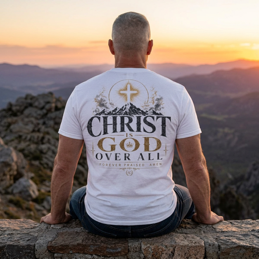 GoatMountain T‑Shirt — Heartbeat Cross | Romans 9:5
