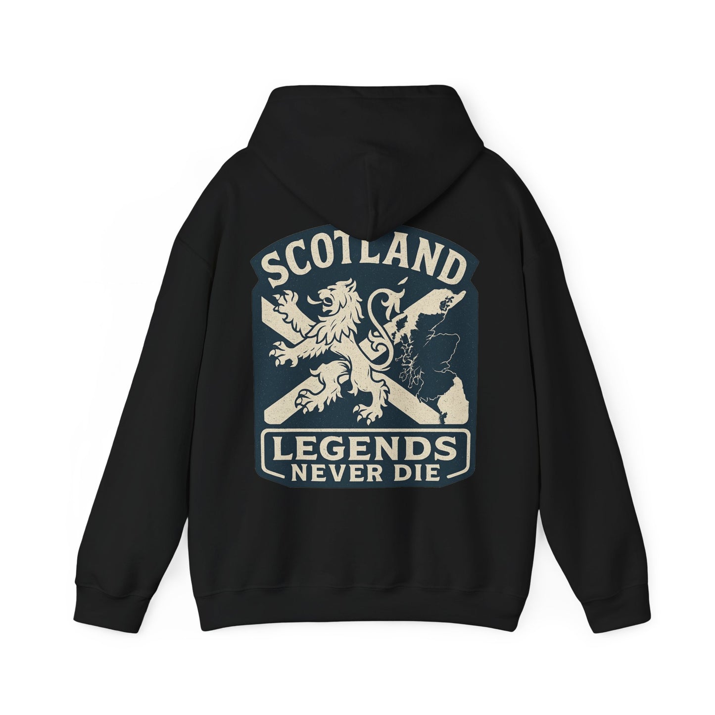 Scotland Legends Never Die Hoodie – Scottish Lion Crest Pullover