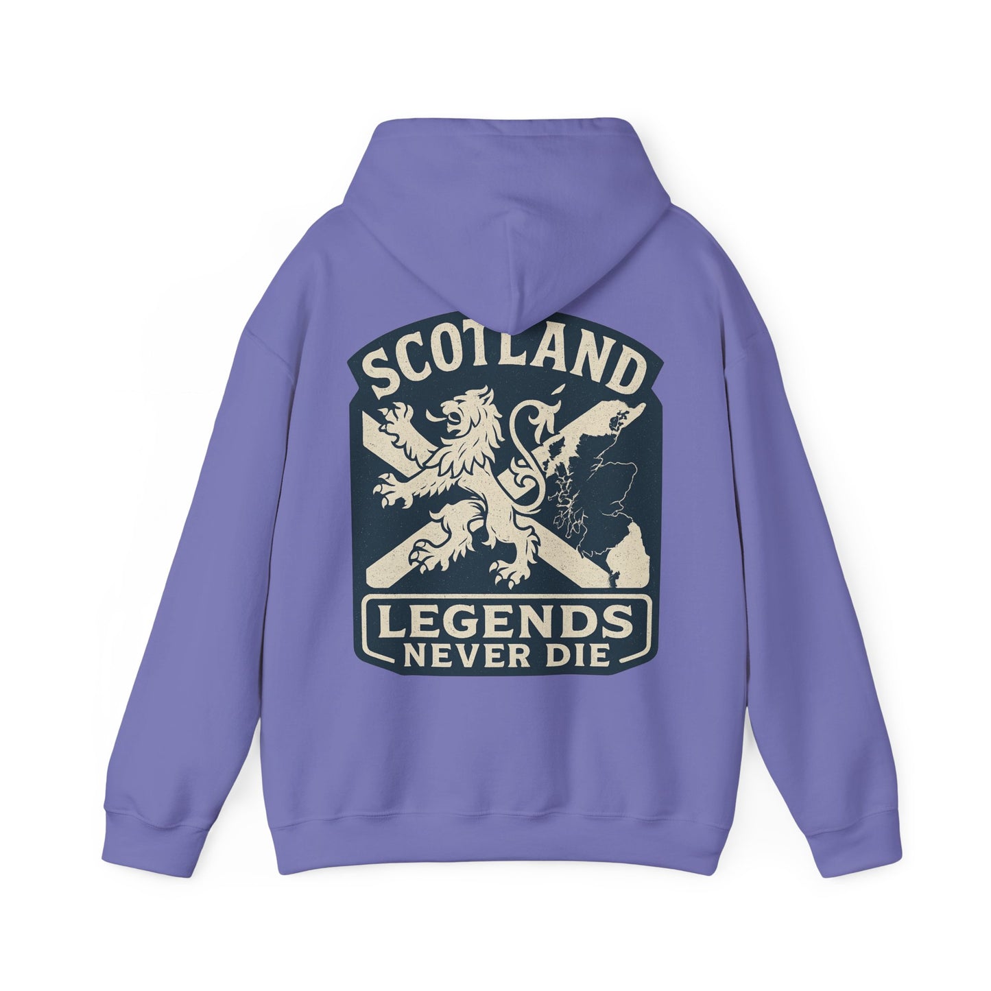 Scotland Legends Never Die Hoodie – Scottish Lion Crest Pullover