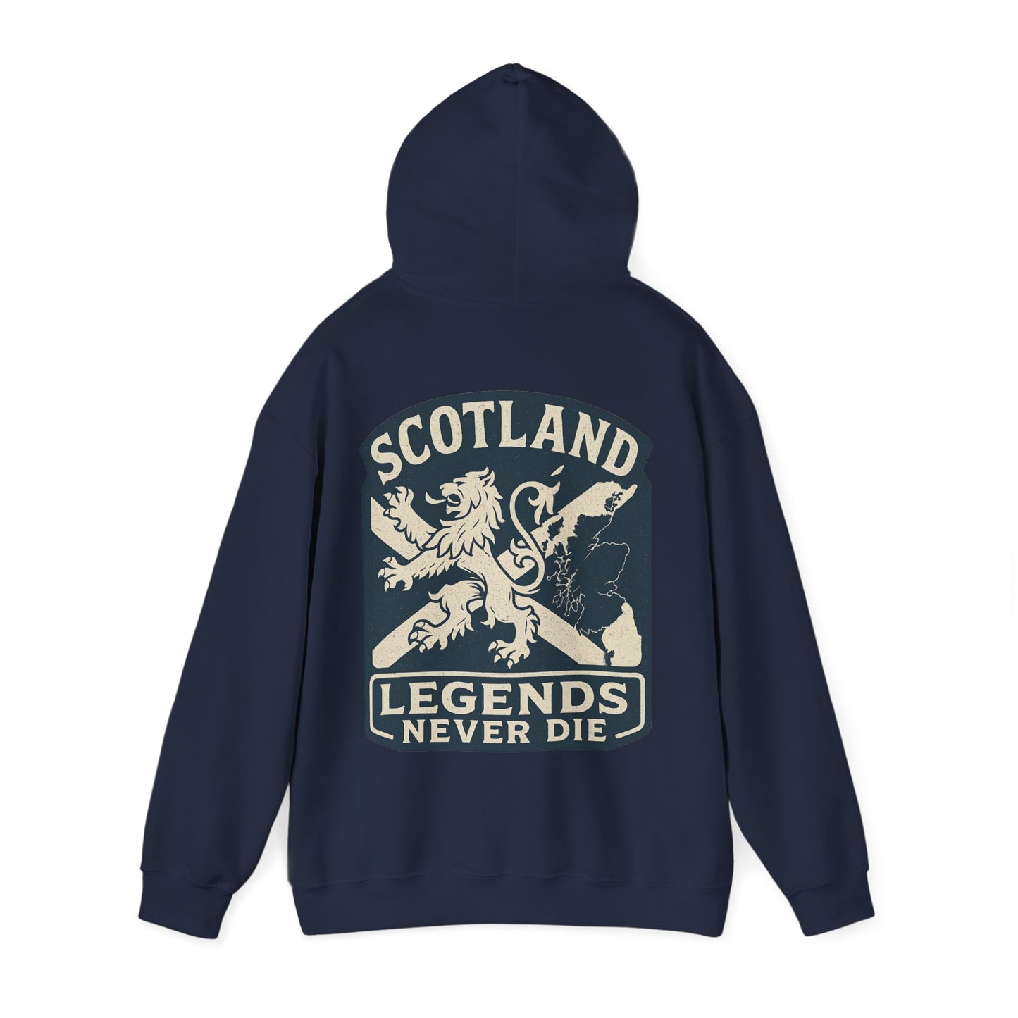 Scotland Legends Never Die Hoodie – Scottish Lion Crest Pullover