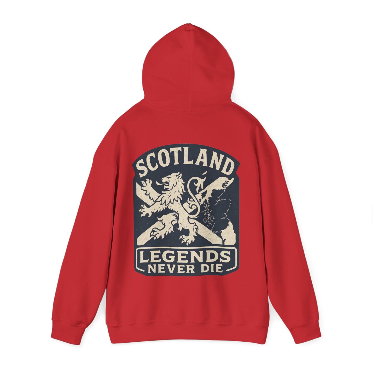 Scotland Legends Never Die Hoodie – Scottish Lion Crest Pullover