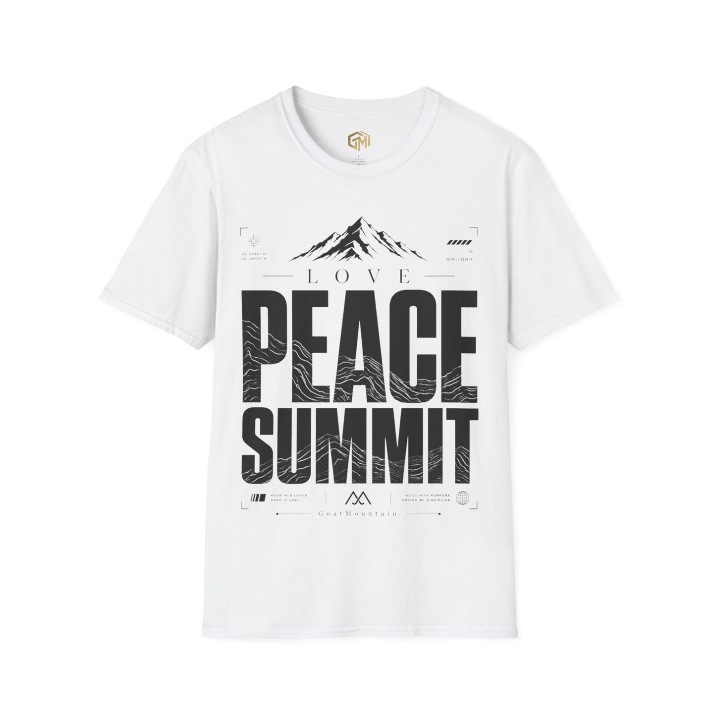 Love Peace Summit Mountain Tee — 'Love Peace' Graphic T-Shirt (Supports Archie Foundation)