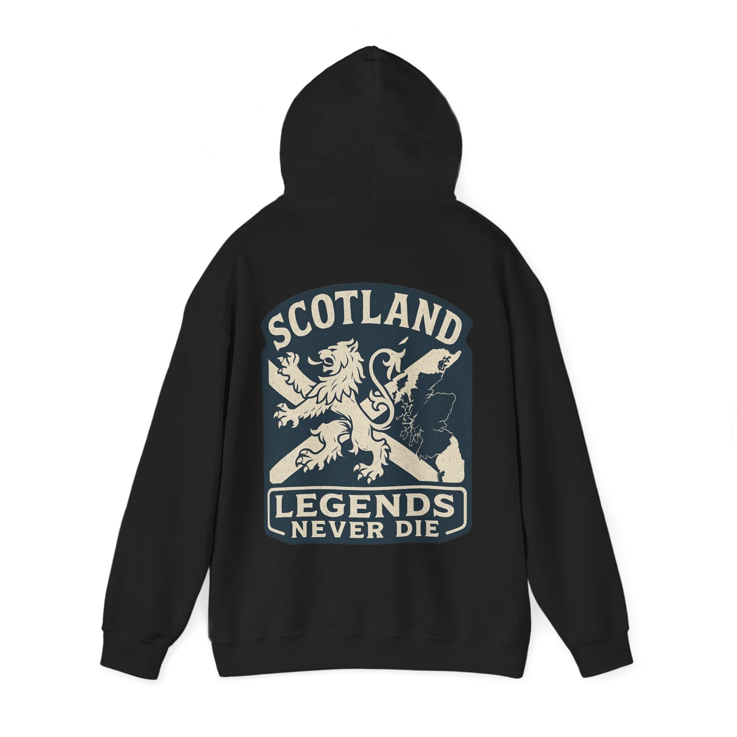 Scotland Legends Never Die Hoodie – Scottish Lion Crest Pullover