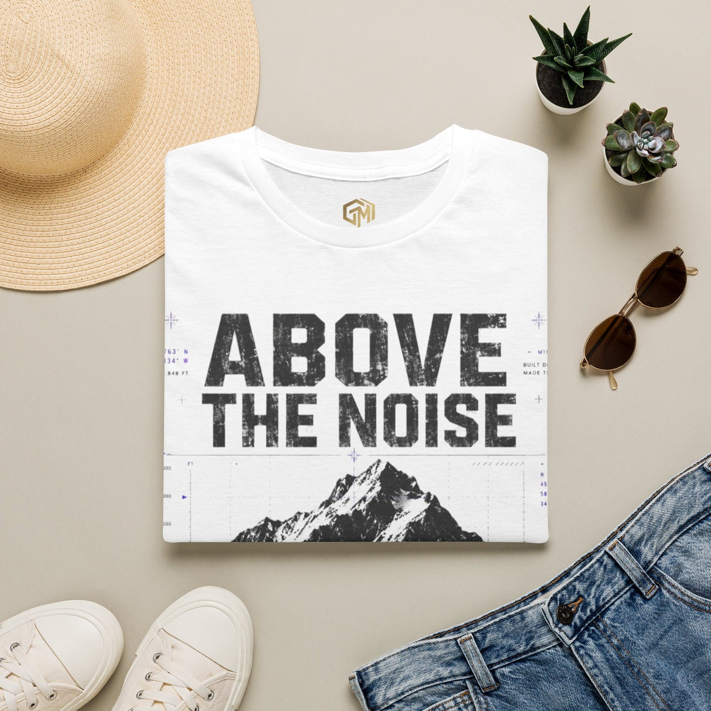 GoatMountain T-Shirt — "Above the Noise" Mountain Adventure Tee
