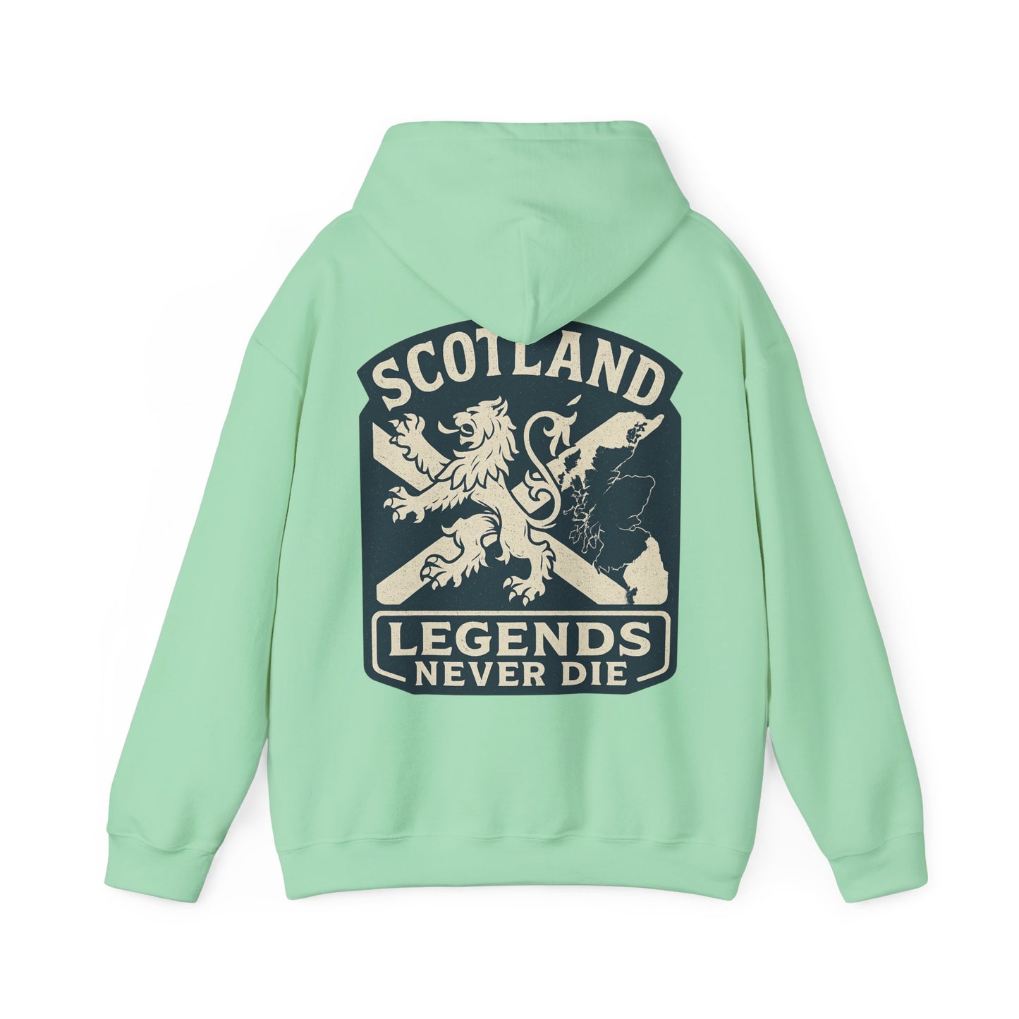 Scotland Legends Never Die Hoodie – Scottish Lion Crest Pullover