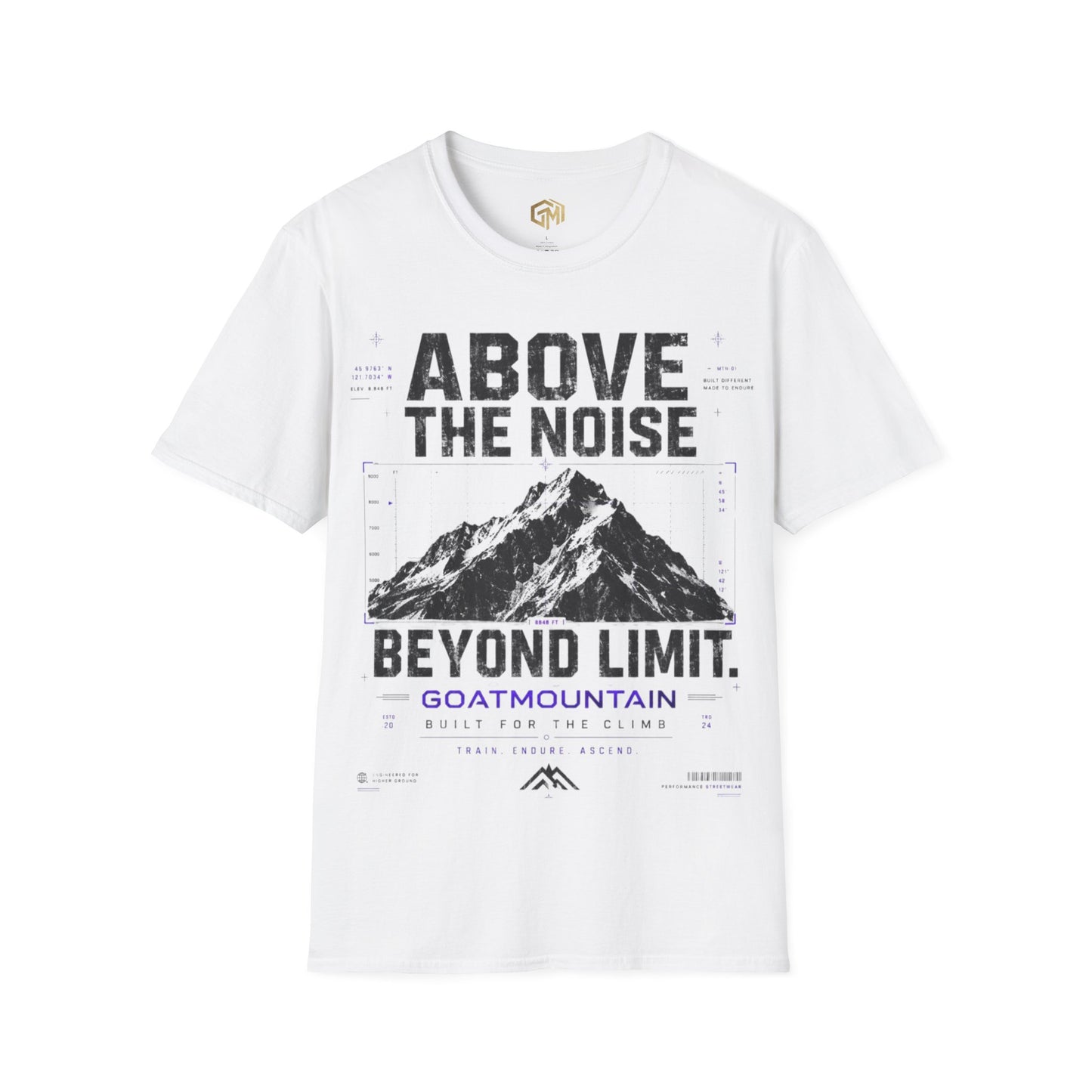 GoatMountain T-Shirt — "Above the Noise" Mountain Adventure Tee