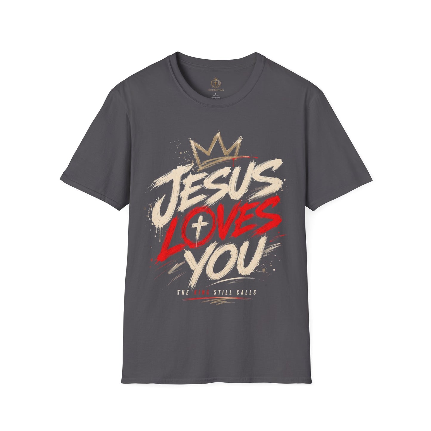 Jesus Loves You T-Shirt — Faith Graphic Tee with Crown & Cross