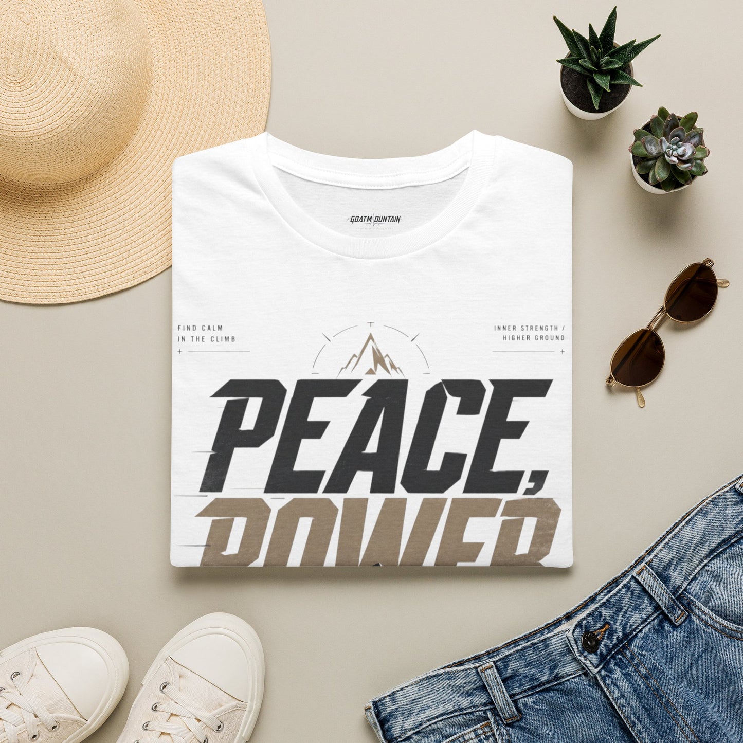 Peace Power Mind T-Shirt — Motivational Mountain Graphic Tee