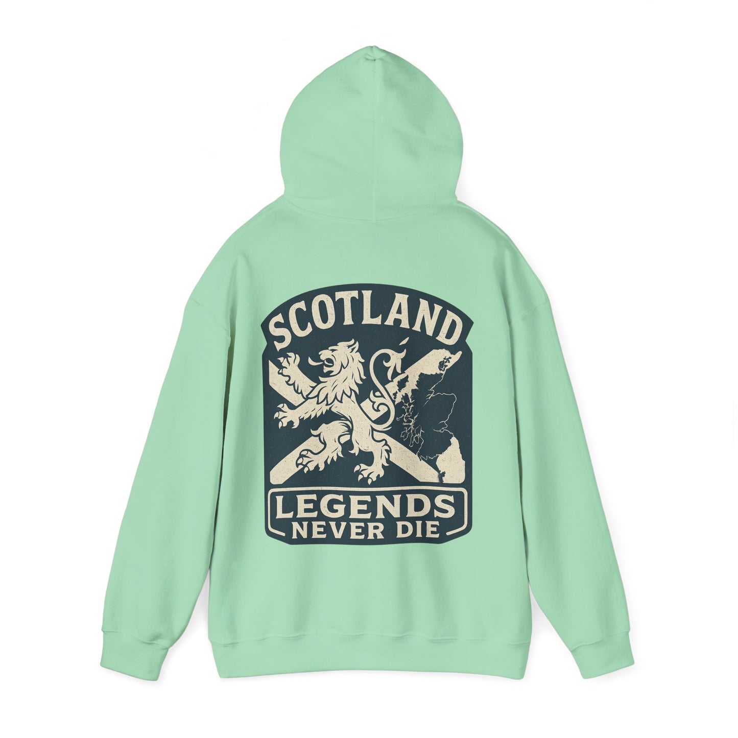 Scotland Legends Never Die Hoodie – Scottish Lion Crest Pullover