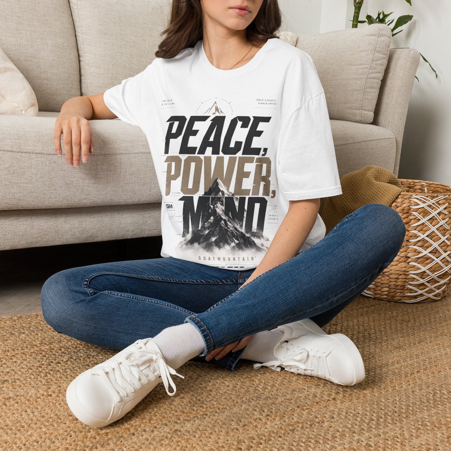 Peace Power Mind T-Shirt — Motivational Mountain Graphic Tee