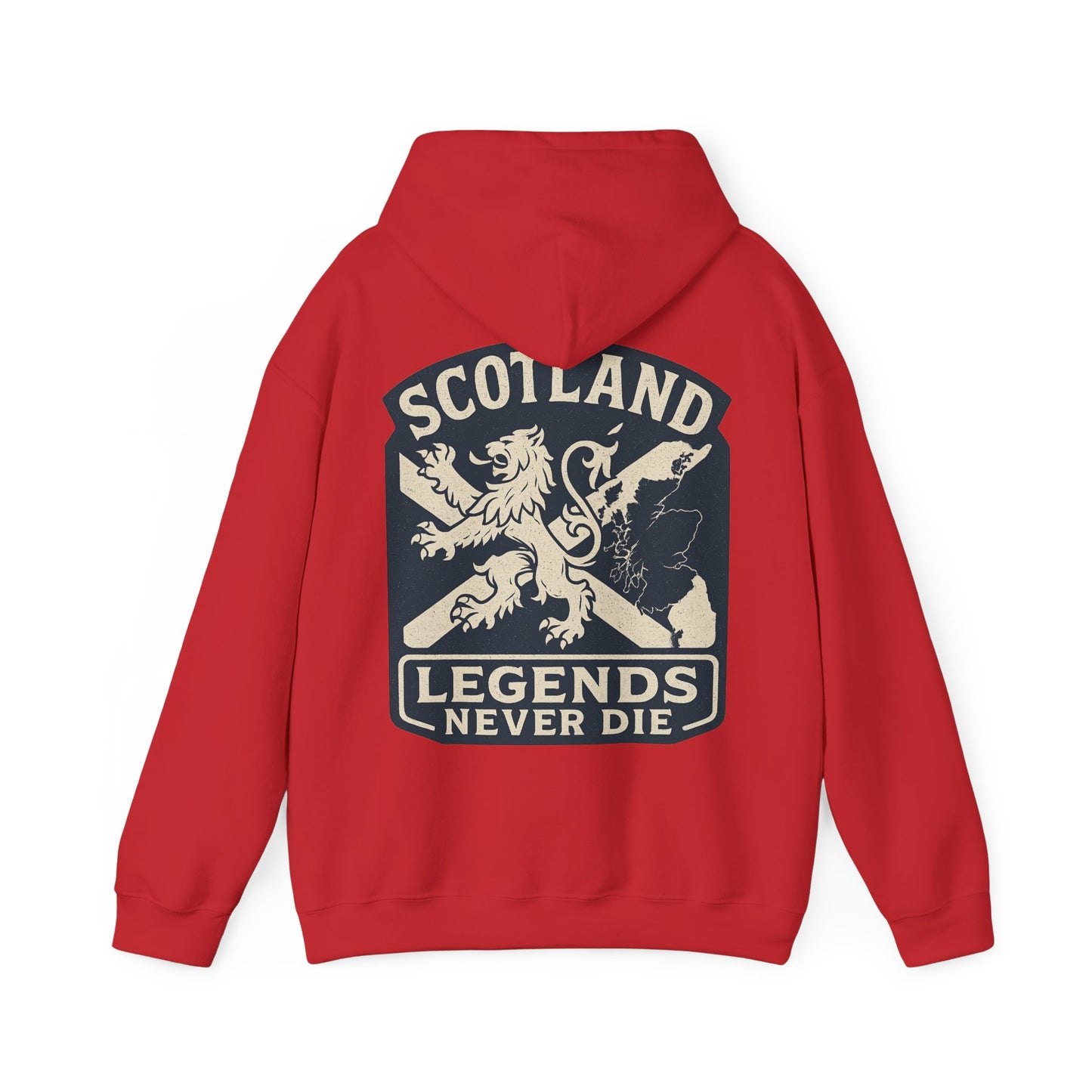 Scotland Legends Never Die Hoodie – Scottish Lion Crest Pullover