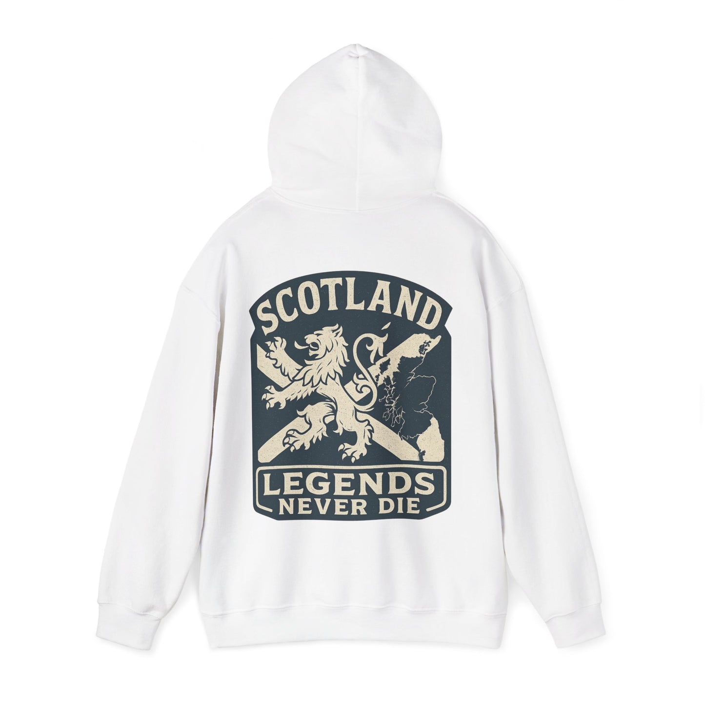 Scotland Legends Never Die Hoodie – Scottish Lion Crest Pullover